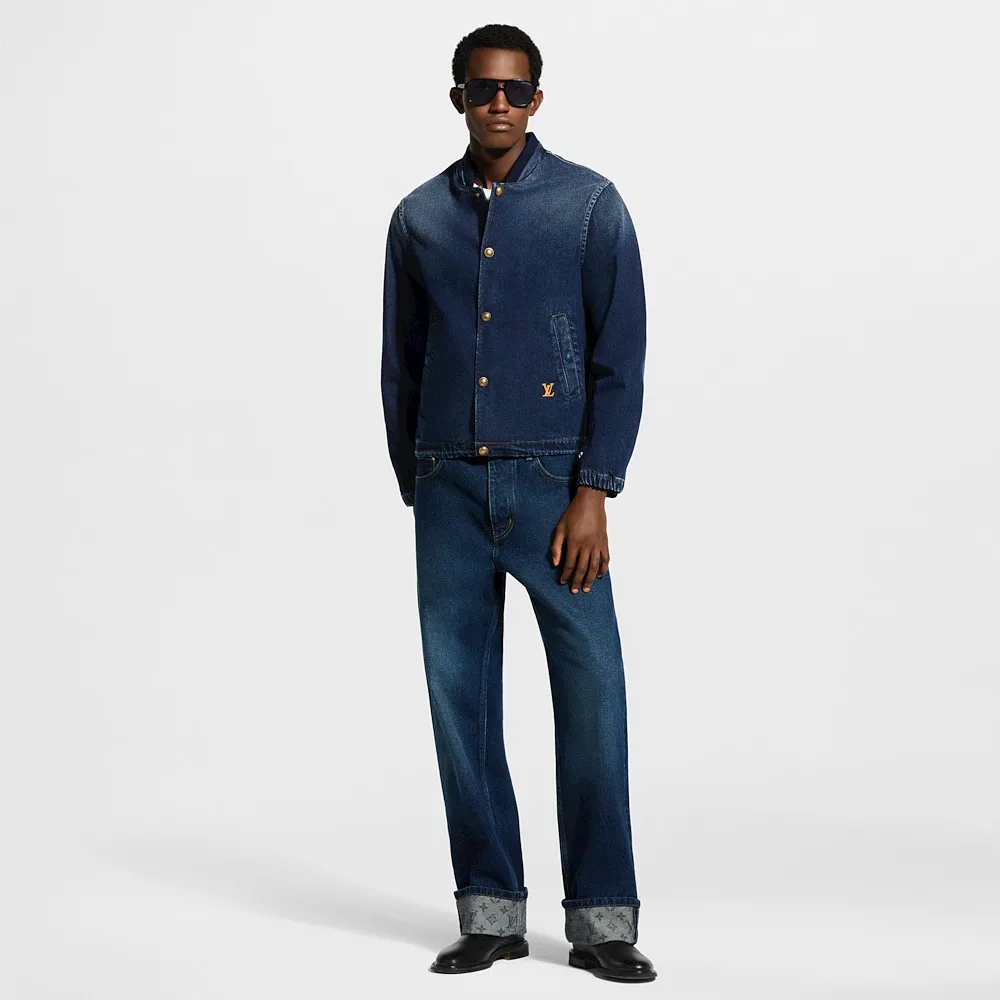 Louis Vuitton/Louis Vuitton MONOGRAM cuffed hem straight jeans